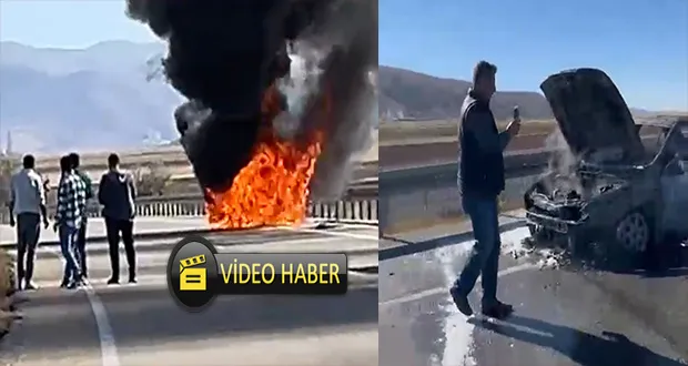 Kırşehir-Kırklareli Karayolu’nda Seyir Halindeki Otomobil Alev Aldı