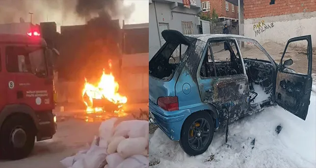 Park Halindeki Otomobil Alev Alev Yandı