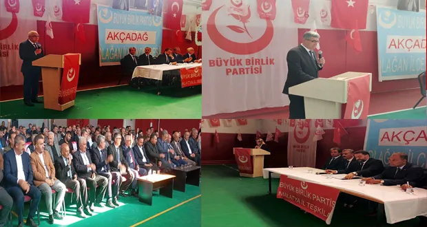 Büyük Birlik Partisi Akçadağ İlçe Kongresi Coşkulu Katılımla Gerçekleştirildi