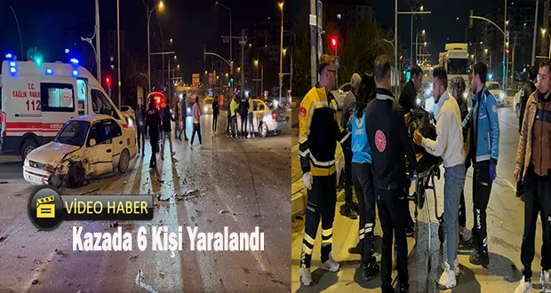 Çöşnük Kavşağı’nda İki Otomobil Çarpıştı: 6 Yaralı