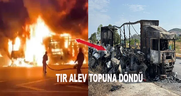 Seyir Halinde Tır Alev Topuna Döndü
