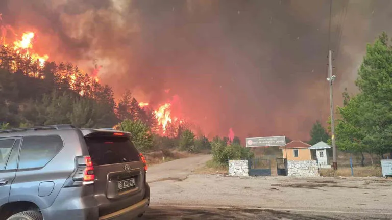Alevlerin Yaklaştığı Köy Tahliye Edildi