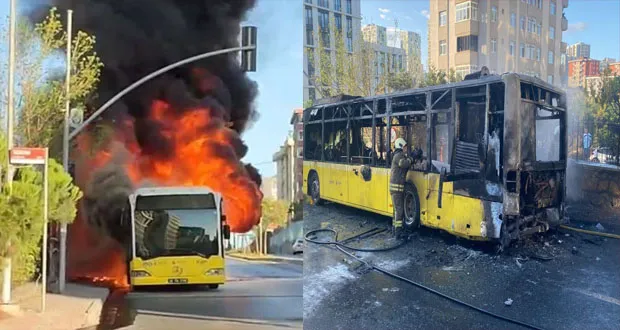 İETT Otobüsü Alev Topuna Döndü