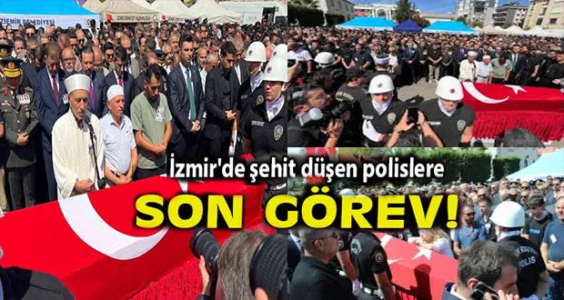 İzmir’de Şehit Düşen Polislere Son Görev	